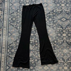 Klassy Network black ribbed flare pants size M